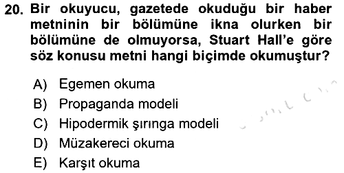 Sosyal Bilimlerde Temel Kavramlar 2018-2019 3 Ders Sınavı - 20. soru