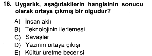 Sosyal Bilimlerde Temel Kavramlar 2012-2013 Ara Sınav - 16. soru