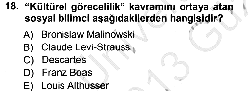 Sosyal Bilimlerde Temel Kavramlar 2012-2013 Ara Sınav - 18. soru