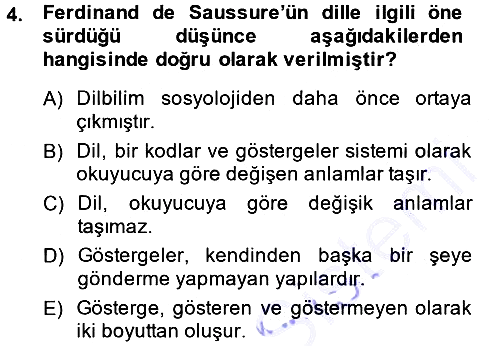 Sosyal Bilimlerde Temel Kavramlar 2013-2014 Ara Sınav - 4. soru