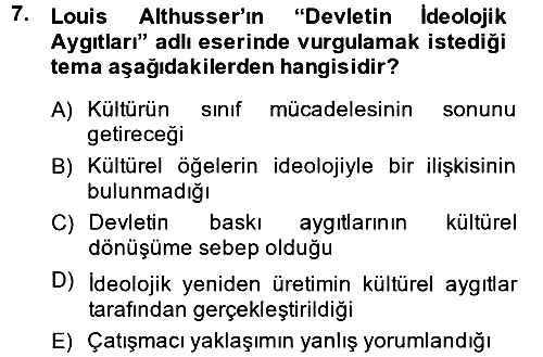 Sosyal Bilimlerde Temel Kavramlar 2013-2014 Ara Sınav - 7. soru