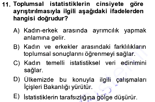 Sosyal Bilimlerde Temel Kavramlar 2013-2014 Ara Sınav - 11. soru