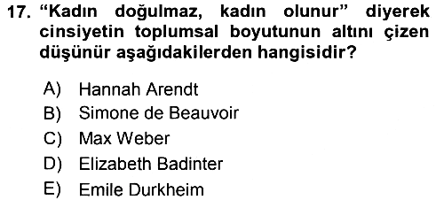Sosyal Bilimlerde Temel Kavramlar 2016-2017 Ara Sınav - 17. soru