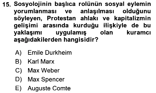 Sosyal Bilimlerde Temel Kavramlar 2017-2018 Ara Sınav - 15. soru