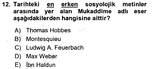 Sosyal Bilimlerde Temel Kavramlar 2019-2020 Ara Sınav - 12. soru