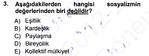 Sosyal Bilimlerde Temel Kavramlar 2012-2013 Dönem Sonu Sınavı - 3. soru
