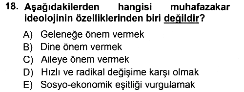 Sosyal Bilimlerde Temel Kavramlar 2012-2013 Dönem Sonu Sınavı - 18. soru