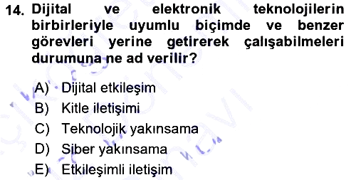 Sosyal Bilimlerde Temel Kavramlar 2015-2016 Dönem Sonu Sınavı - 14. soru