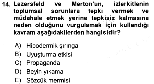 Sosyal Bilimlerde Temel Kavramlar 2016-2017 Dönem Sonu Sınavı - 14. soru