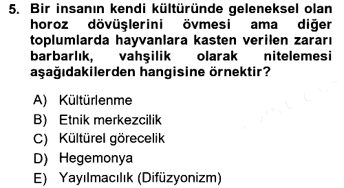 Sosyal Bilimlerde Temel Kavramlar 2017-2018 Dönem Sonu Sınavı - 5. soru