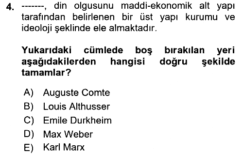 Sosyal Bilimlerde Temel Kavramlar 2019-2020 Dönem Sonu Sınavı - 4. soru