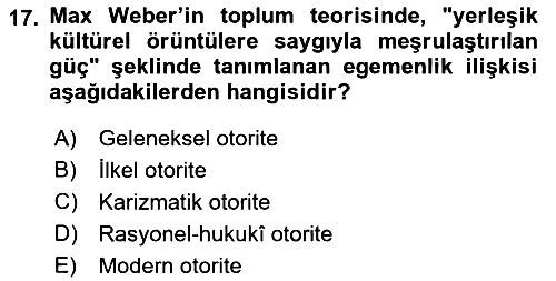 Sosyal Bilimlerde Temel Kavramlar 2021-2022 Dönem Sonu Sınavı - 17. soru