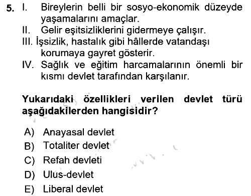 Sosyal Bilimlerde Temel Kavramlar 2022-2023 Dönem Sonu Sınavı - 5. soru