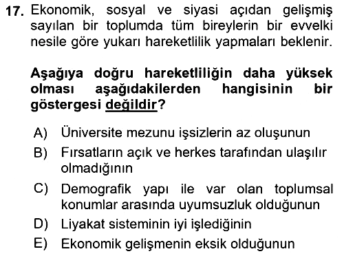 Sosyal Bilimlerde Temel Kavramlar 2023-2024 Dönem Sonu Sınavı - 17. soru