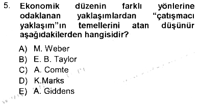 Sosyal Bilimlerde Temel Kavramlar 2012-2013 Tek Ders Sınavı - 5. soru