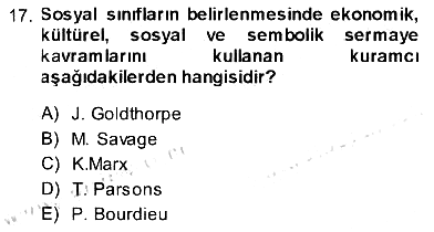 Sosyal Bilimlerde Temel Kavramlar 2012-2013 Tek Ders Sınavı - 17. soru