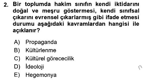 Sosyal Bilimlerde Temel Kavramlar 2018-2019 Yaz Okulu Sınavı - 2. soru