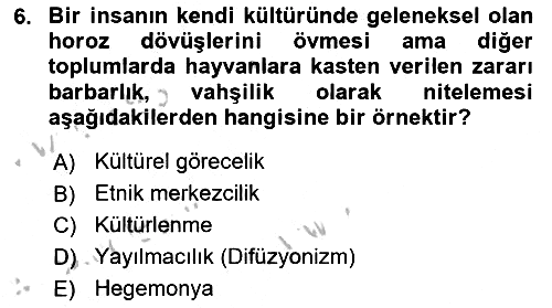Sosyal Bilimlerde Temel Kavramlar 2018-2019 Yaz Okulu Sınavı - 6. soru