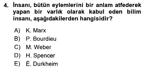Sosyal Bilimlerde Temel Kavramlar 2022-2023 Yaz Okulu Sınavı - 4. soru
