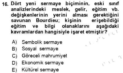 Sosyal Bilimlerde Temel Kavramlar 2023-2024 Yaz Okulu Sınavı - 16. soru