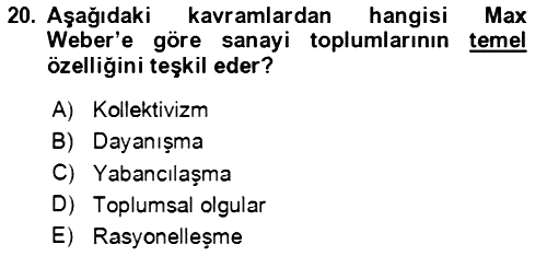 Sosyal Bilimlerde Temel Kavramlar 2023-2024 Yaz Okulu Sınavı - 20. soru