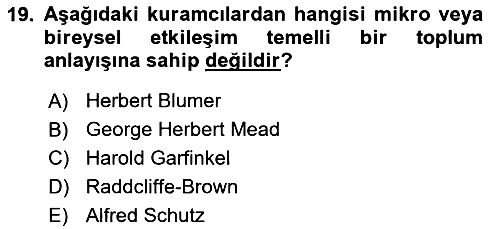 Sosyal Bilimlerde Temel Kavramlar 2024-2025 Yaz Okulu Sınavı - 19. soru