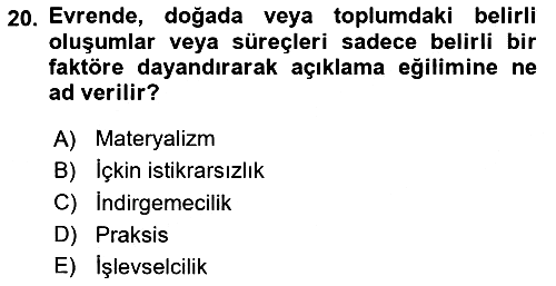 Sosyal Bilimlerde Temel Kavramlar 2025-2026 Yaz Okulu Sınavı - 20. soru