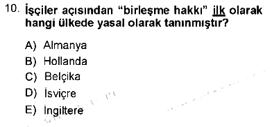 Sosyal Politika 2012-2013 Ara Sınav - 10. soru