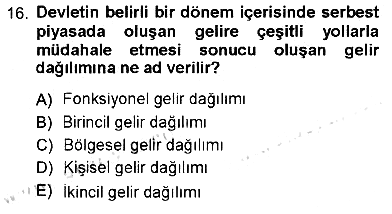 Sosyal Politika 2012-2013 Ara Sınav - 16. soru