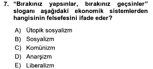 Sosyal Politika 2016-2017 Ara Sınav - 7. soru