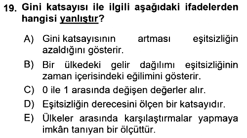 Sosyal Politika 2024-2025 Ara Sınav - 19. soru