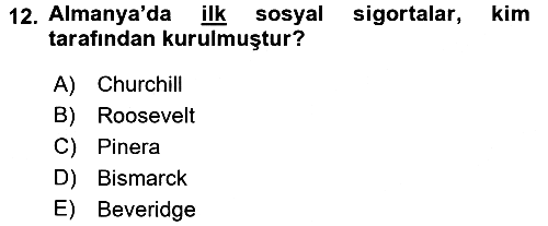 Sosyal Politika 2016-2017 Dönem Sonu Sınavı - 12. soru