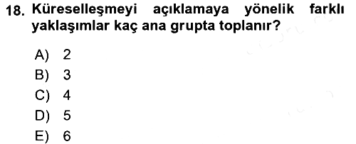Sosyal Politika 2016-2017 Dönem Sonu Sınavı - 18. soru