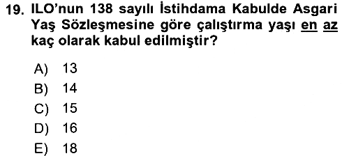 Sosyal Politika 2016-2017 Dönem Sonu Sınavı - 19. soru