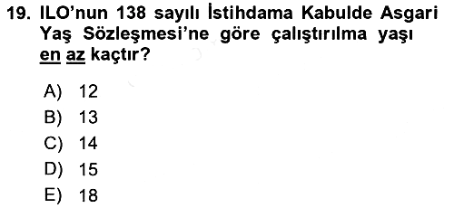 Sosyal Politika 2018-2019 Dönem Sonu Sınavı - 19. soru