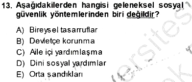 Sosyal Politika 2013-2014 Tek Ders Sınavı - 13. soru