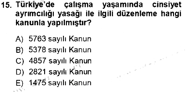 Sosyal Politika 2013-2014 Tek Ders Sınavı - 15. soru