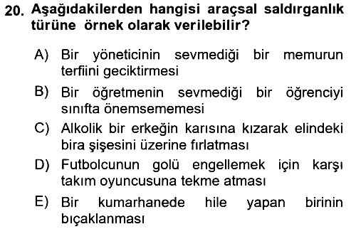 Sosyal Psikoloji 1 2017-2018 3 Ders Sınavı - 20. soru