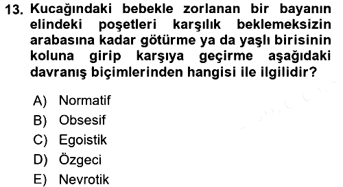 Sosyal Psikoloji 1 2016-2017 Dönem Sonu Sınavı - 13. soru