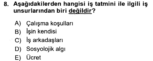 Sosyal Psikoloji 1 2017-2018 Dönem Sonu Sınavı - 8. soru