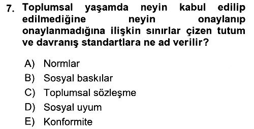 Sosyal Psikoloji 1 2022-2023 Yaz Okulu Sınavı - 7. soru