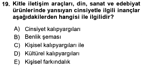 Sosyal Psikoloji 2 2017-2018 3 Ders Sınavı - 19. soru