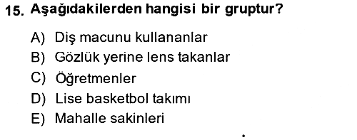 Sosyal Psikoloji 2 2014-2015 Ara Sınav - 15. soru