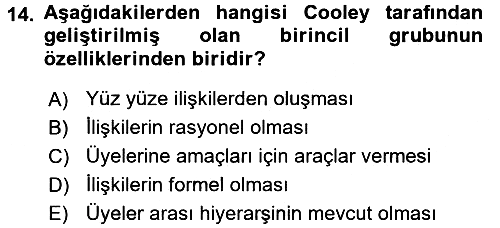 Sosyal Psikoloji 2 2015-2016 Ara Sınav - 14. soru