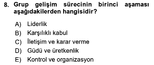 Sosyal Psikoloji 2 2021-2022 Ara Sınav - 8. soru