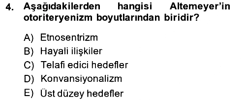 Sosyal Psikoloji 2 2013-2014 Dönem Sonu Sınavı - 4. soru
