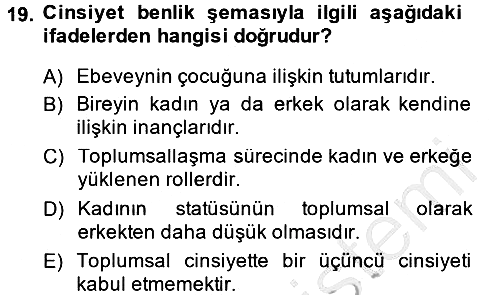 Sosyal Psikoloji 2 2013-2014 Dönem Sonu Sınavı - 19. soru