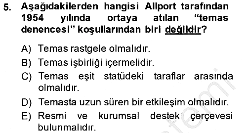 Sosyal Psikoloji 2 2014-2015 Dönem Sonu Sınavı - 5. soru