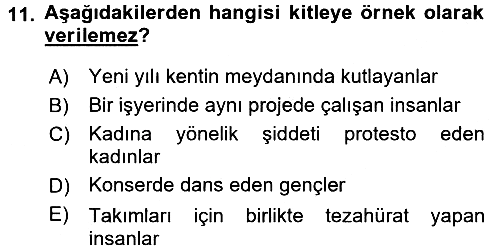 Sosyal Psikoloji 2 2015-2016 Dönem Sonu Sınavı - 11. soru