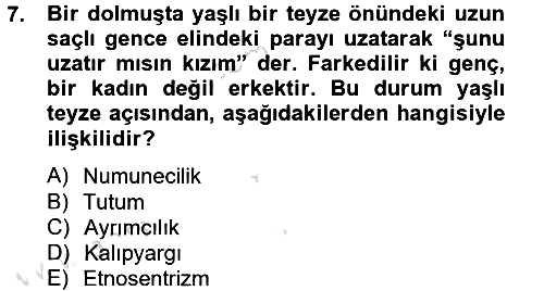 Sosyal Psikoloji 2 2014-2015 Tek Ders Sınavı - 7. soru